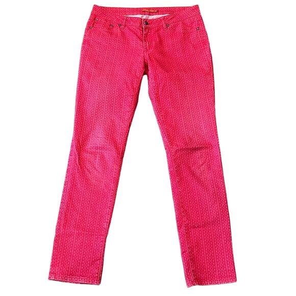 Prana Women's Patterned Skinny Pants Bright Red Size 10/30 - Picture 1 of 10